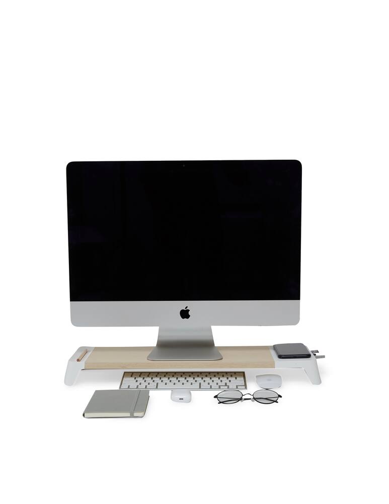 rinascente Pout Eyes 8 Rialzo Per Monitor Con Caricatore Wireless E Hub Usb - Bianco