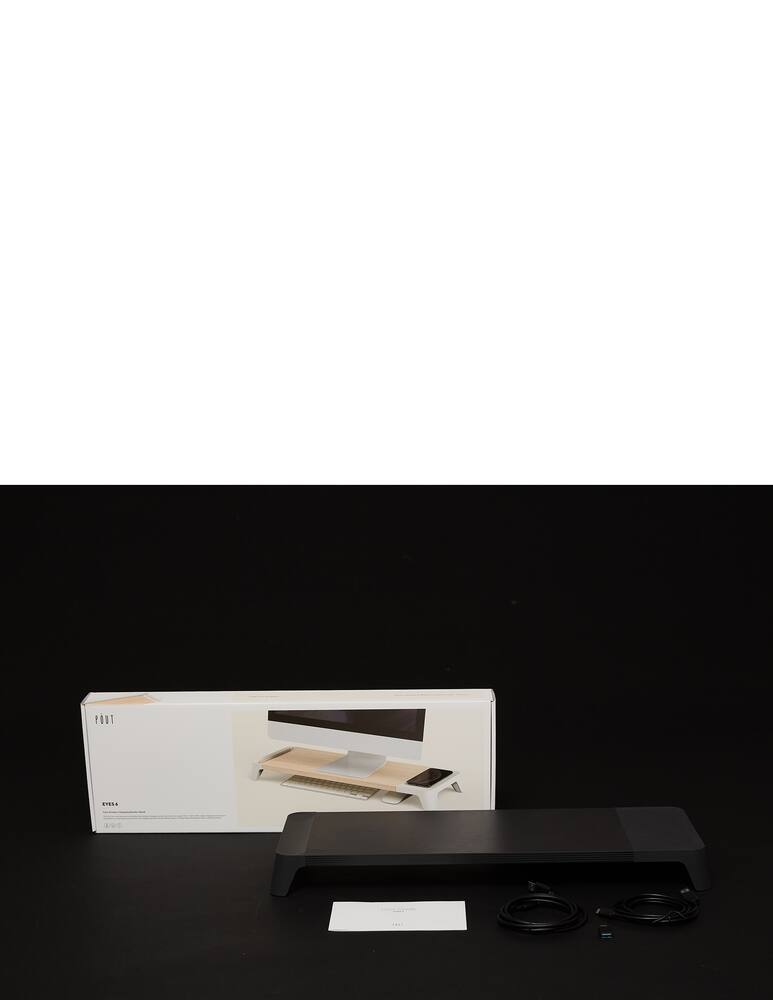 rinascente Pout Eyes 8 Monitor Stand With Wireless Charger And Usb Hub - Black