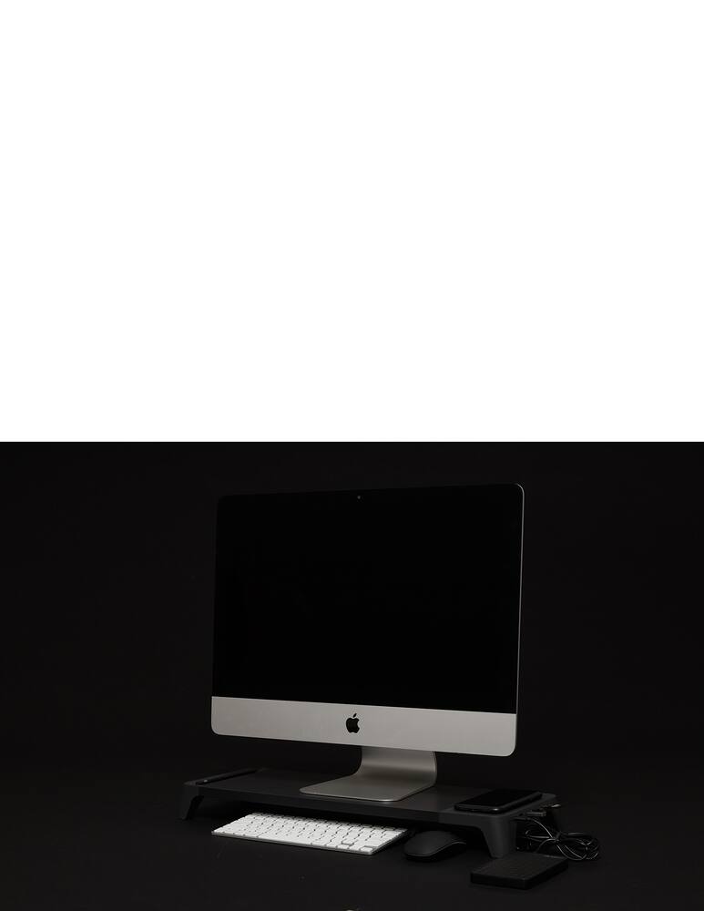 rinascente Pout Eyes 8 Monitor Stand With Wireless Charger And Usb Hub - Black