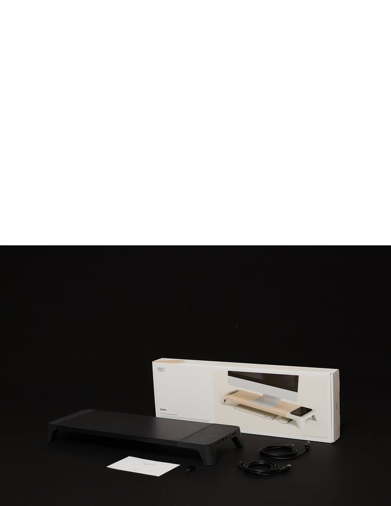 rinascente Pout Eyes 8 Monitor Stand With Wireless Charger And Usb Hub - Black