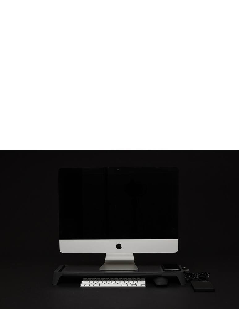 rinascente Pout Eyes 8 Monitor Stand With Wireless Charger And Usb Hub - Black