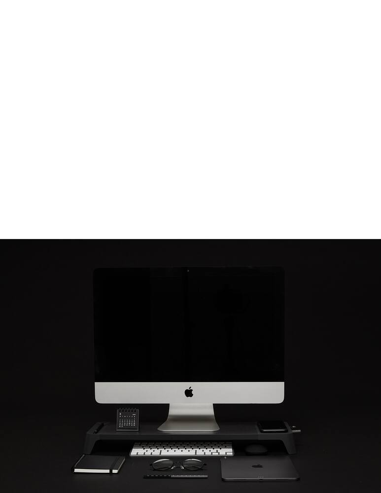 rinascente Pout Eyes 8 Monitor Stand With Wireless Charger And Usb Hub - Black