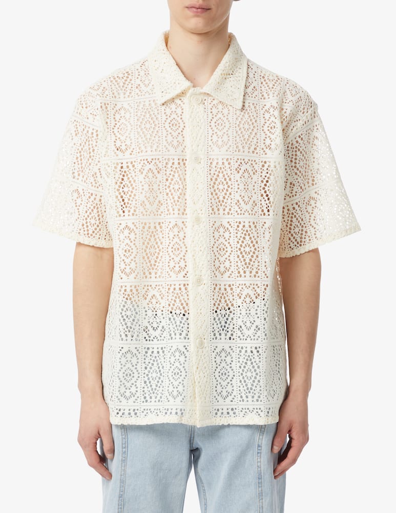 rinascente Dunst Crochet shacket shirt 