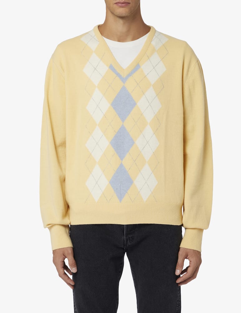 rinascente Dunst V neck argyle jumper