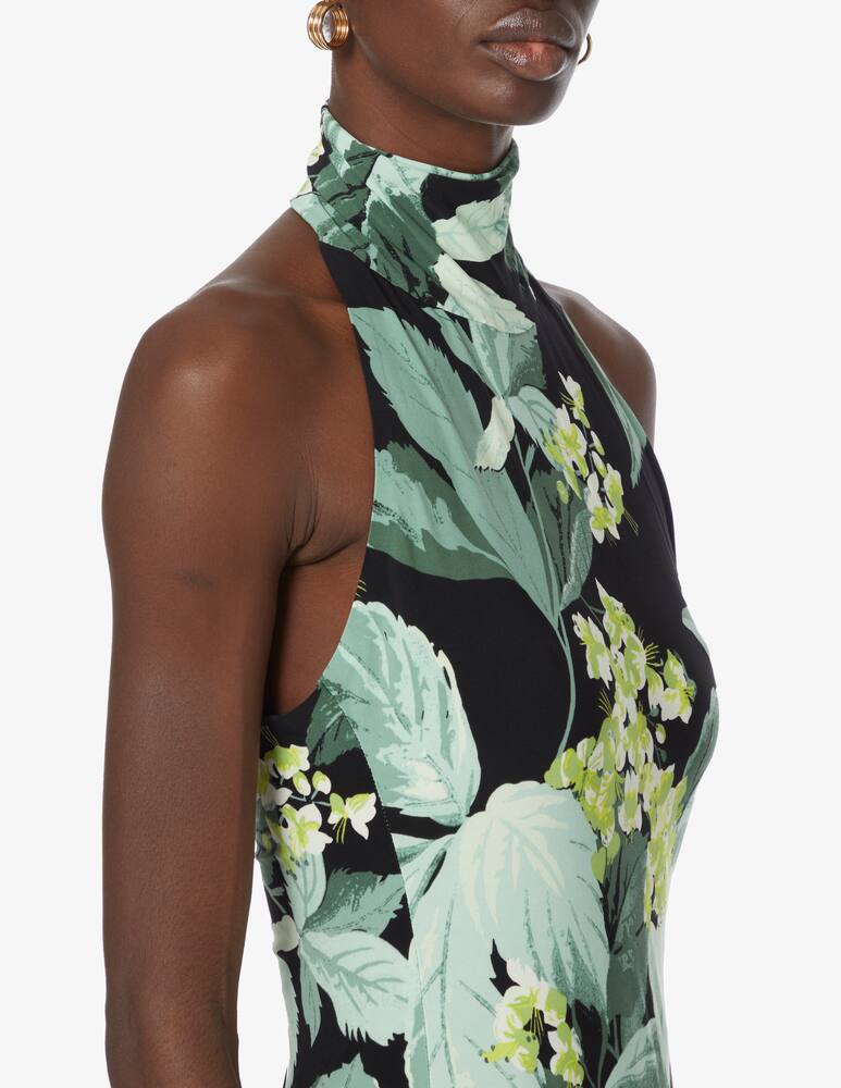 rinascente Norma Kamali Abito con spacco laterale Halter - Verde