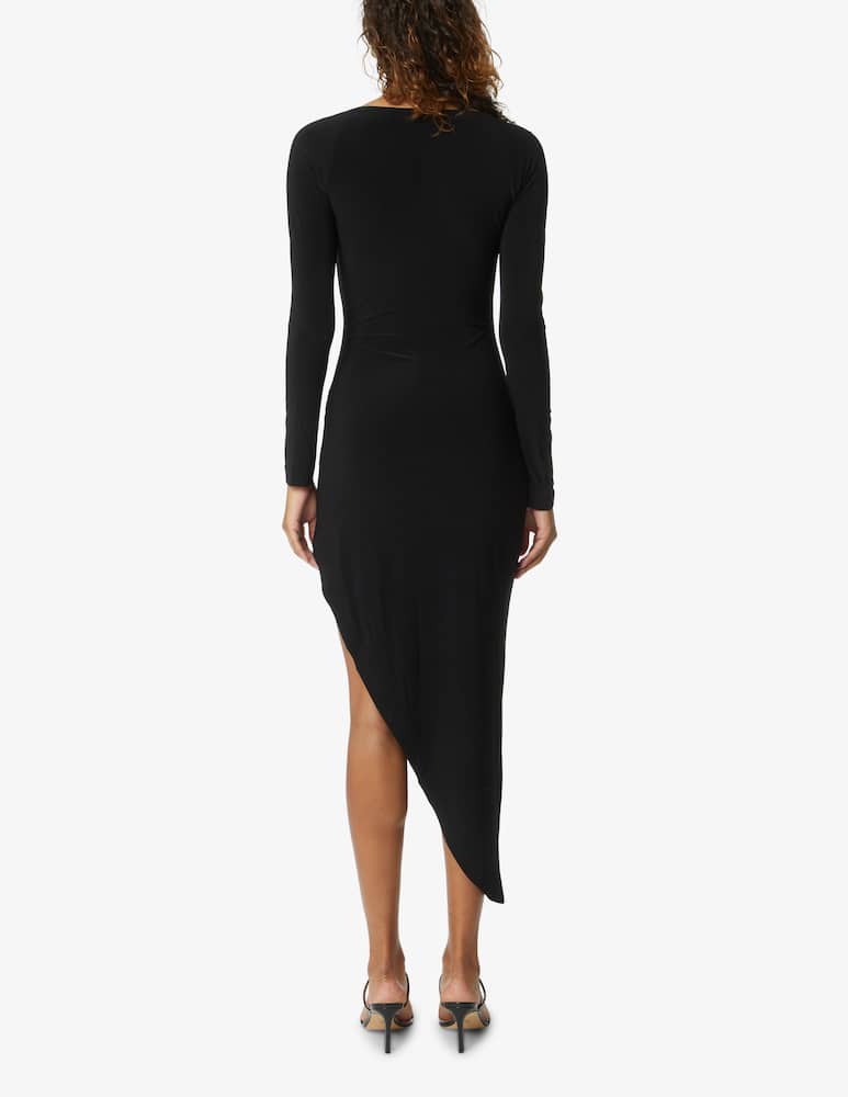 rinascente Norma Kamali Abito a manica lunga e drappeggio laterale - Nero