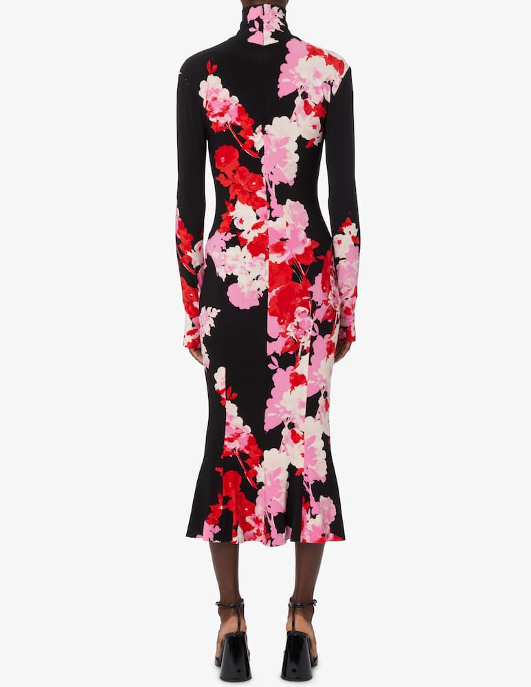 rinascente Norma Kamali Abito midi con maniche lunghe tartarugato  - Nero