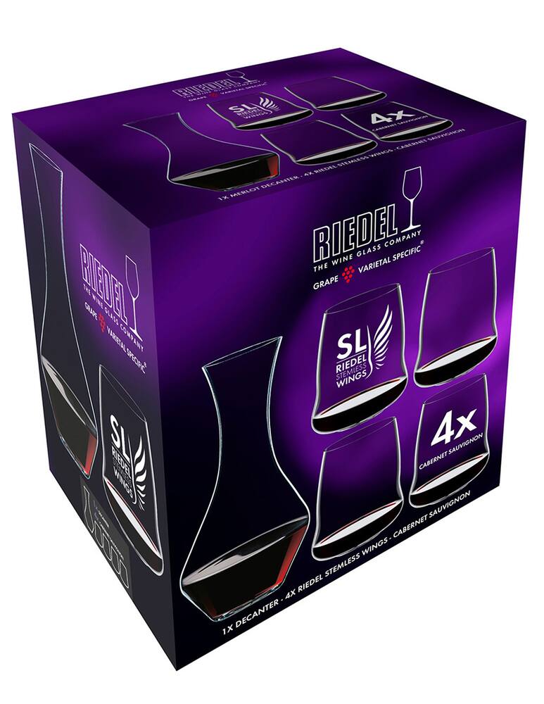 rinascente Riedel Set 4 Bicchieri E Decanter