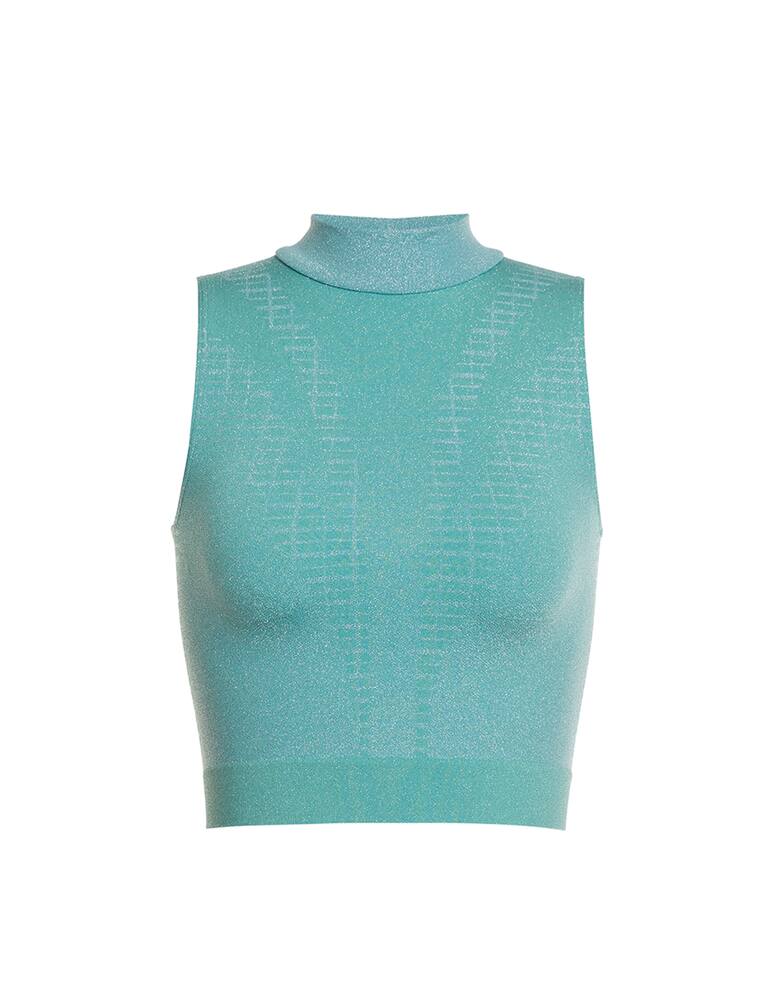 rinascente Wolford Shiny Grid Top - green