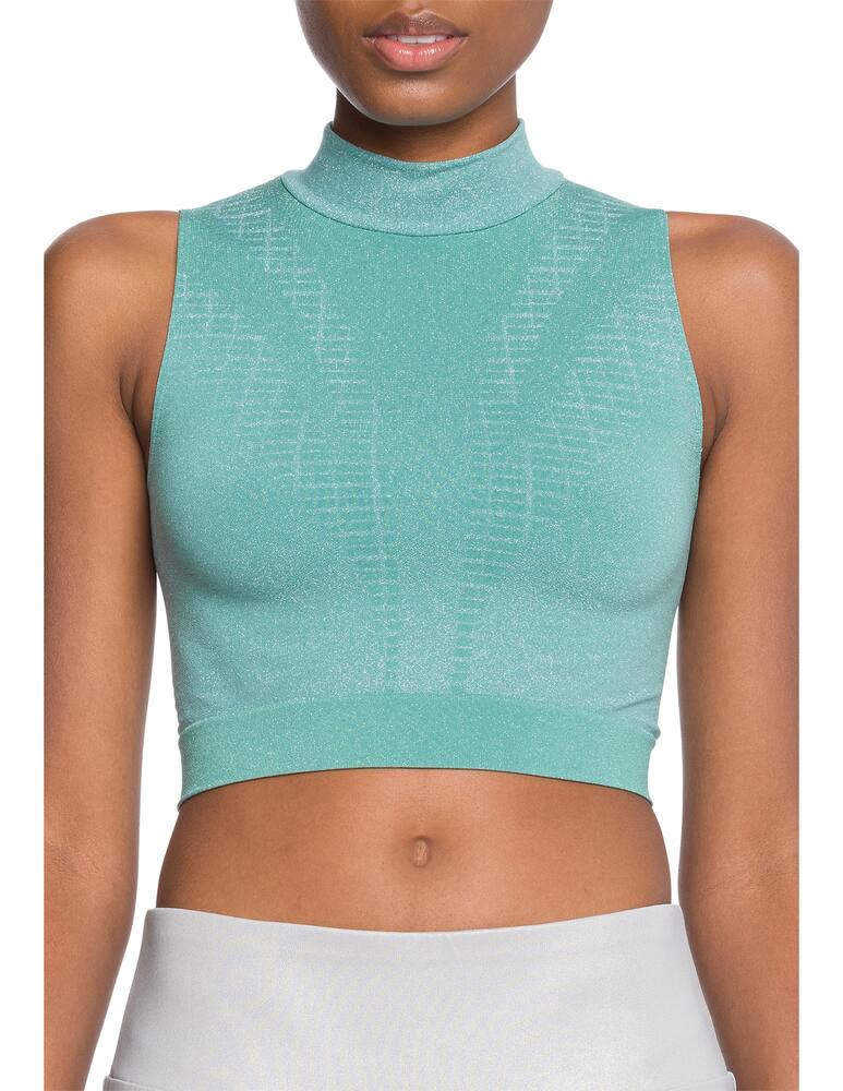 rinascente Wolford Shiny Grid Top - green