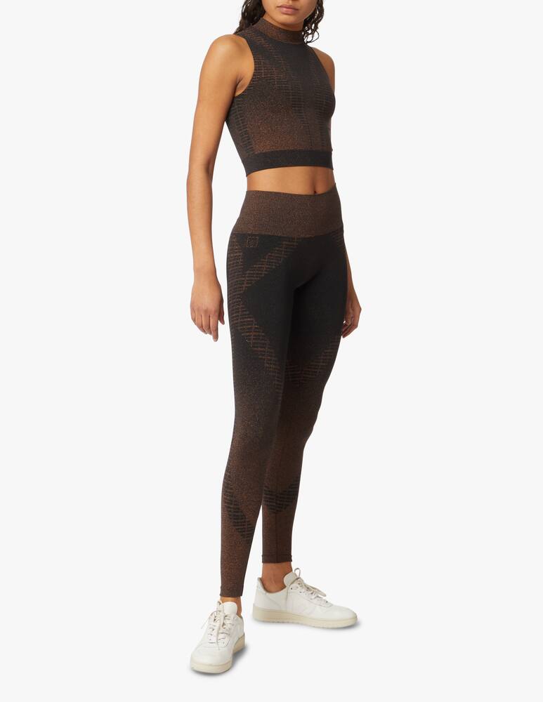 rinascente Wolford Shiny Grid Top - black