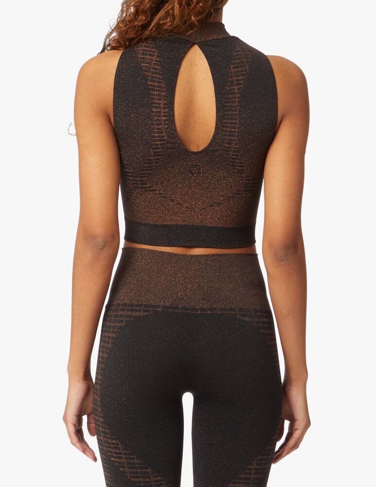 rinascente Wolford Shiny Grid Top - black