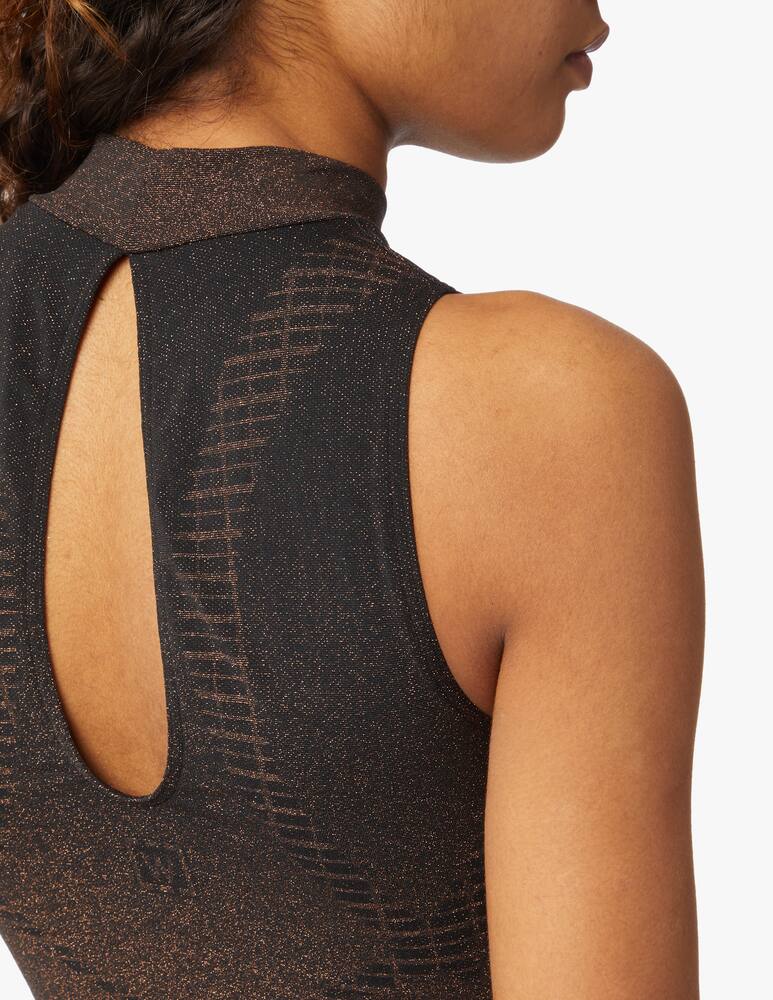 rinascente Wolford Shiny Grid Top - black