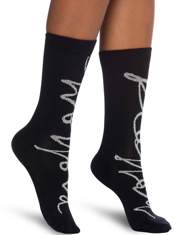 rinascente Wolford Lurex socks with logo - black