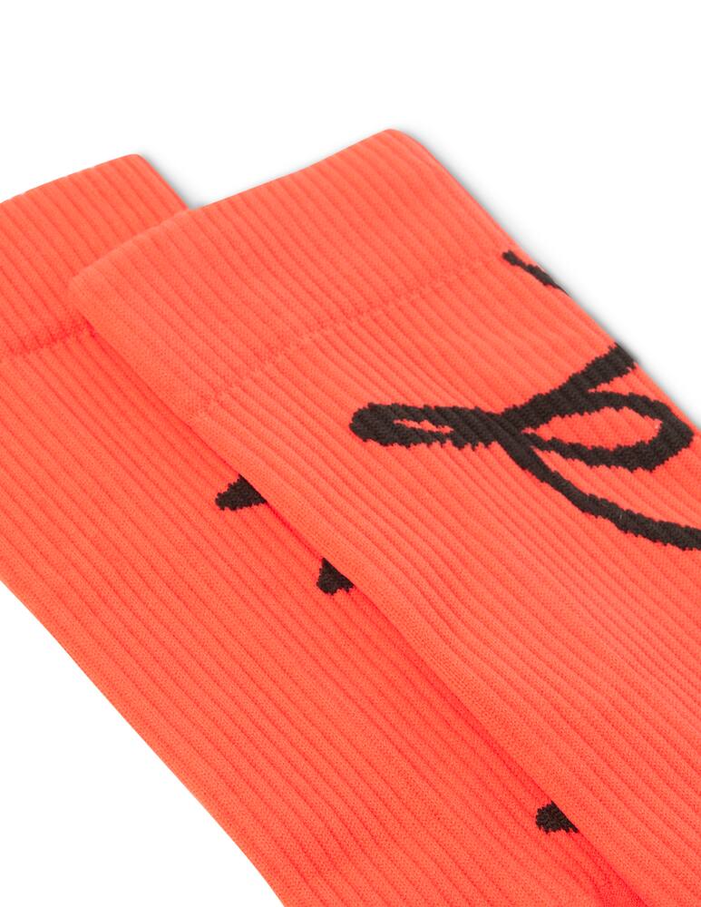 rinascente Wolford Lurex socks with logo - orange