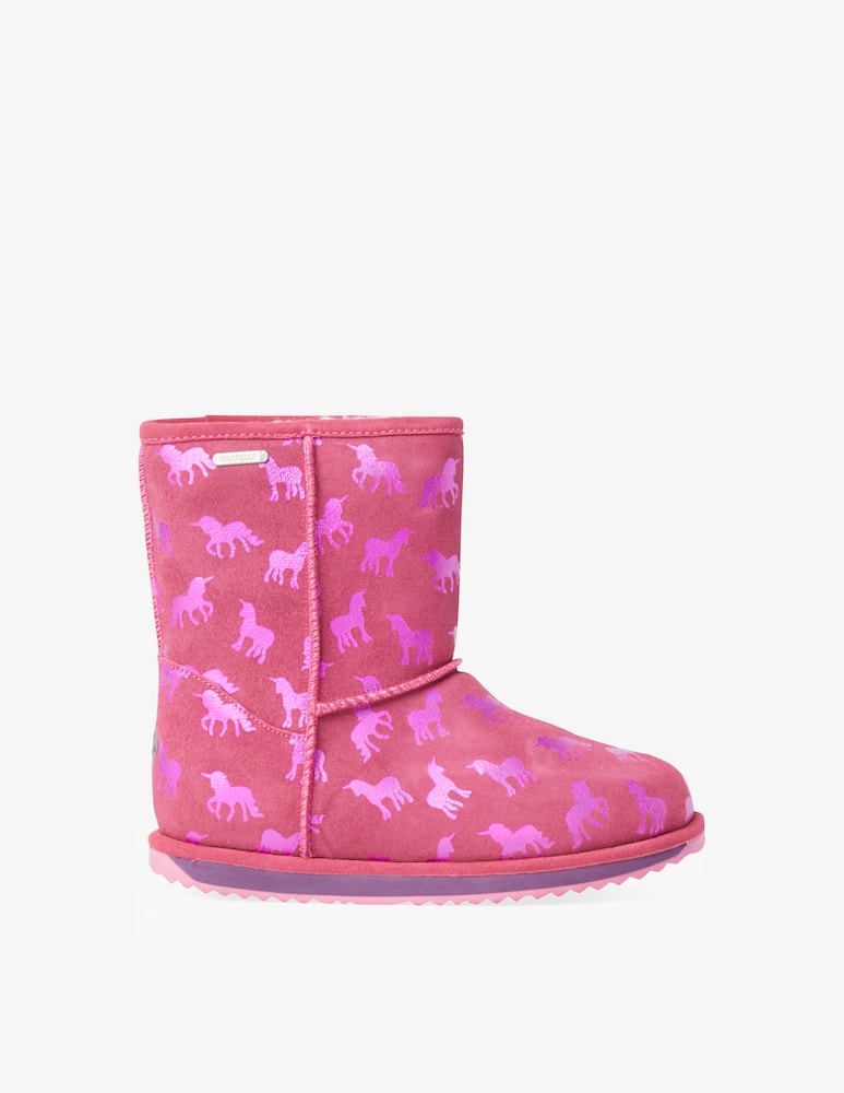 rinascente Emu Rainbow unicorn ankle boots - Pink