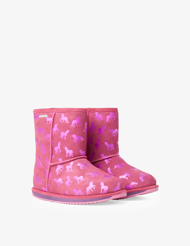 rinascente Emu Rainbow unicorn ankle boots - Pink