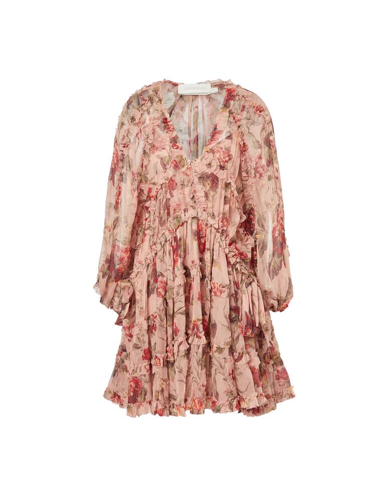 ZIMMERMANN Vestito mini a manica lunga in seta Cassia - immagine 1 ZIMMERMANN Vestito mini a manica lunga in seta Cassia - immagine 1