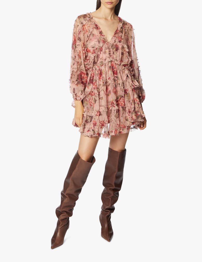 rinascente ZIMMERMANN Silk long sleeved minii dress Cassia