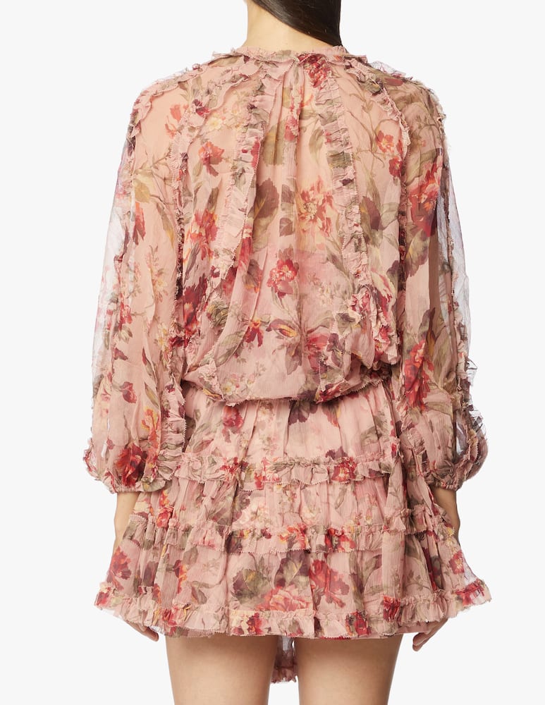 rinascente ZIMMERMANN Silk long sleeved minii dress Cassia