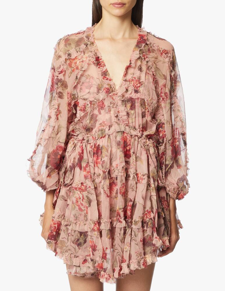 rinascente ZIMMERMANN Silk long sleeved minii dress Cassia