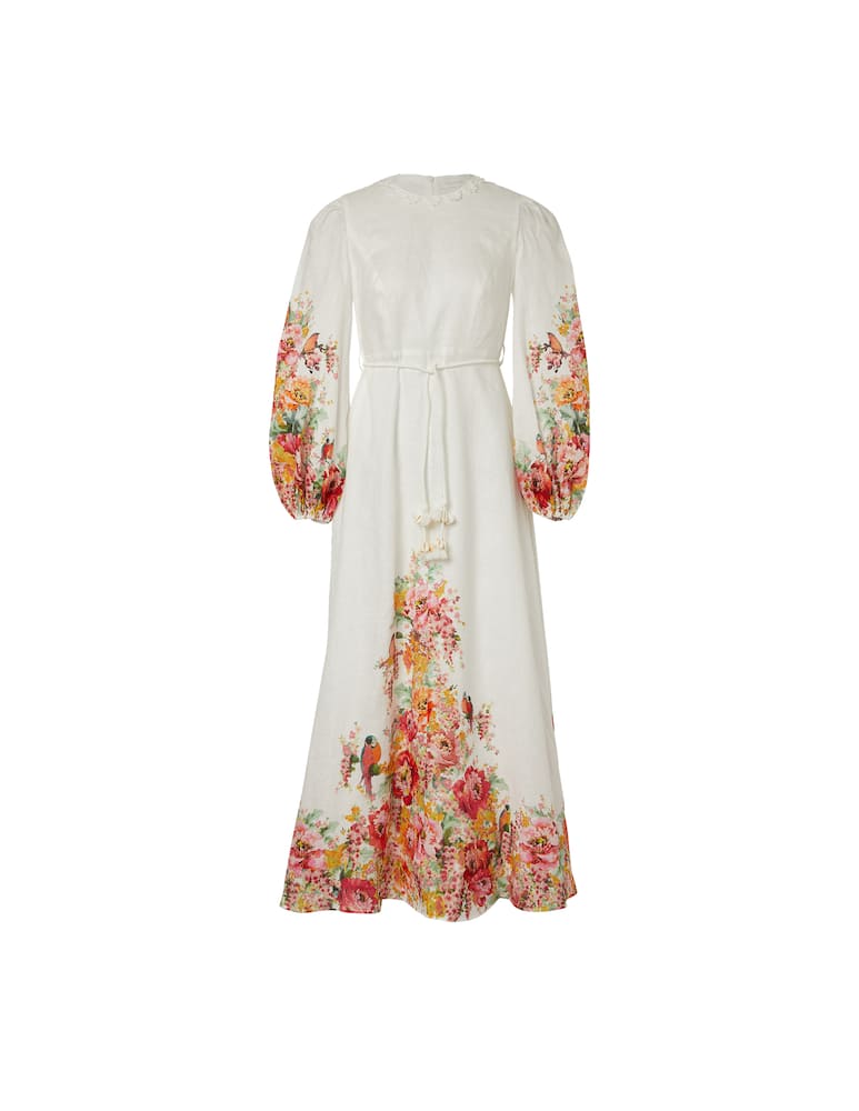 rinascente ZIMMERMANN Linen long sleeved midi dress Mae