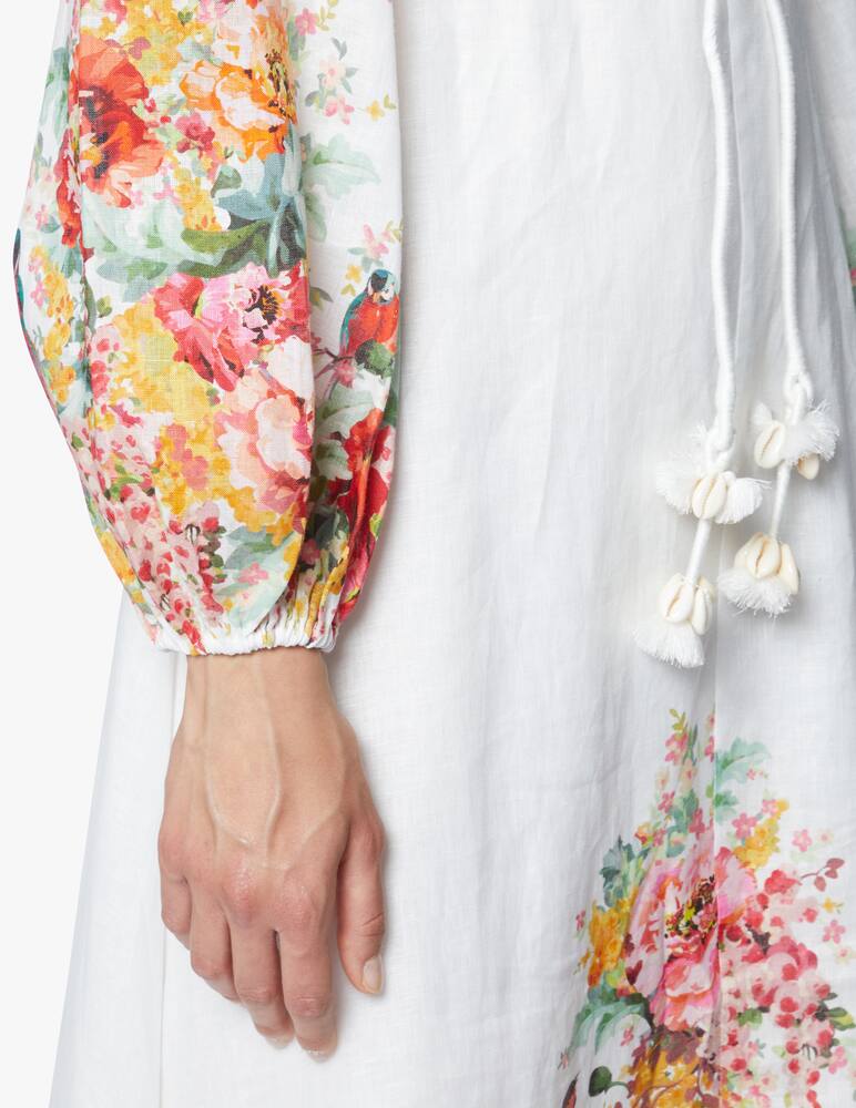 rinascente ZIMMERMANN Linen long sleeved midi dress Mae