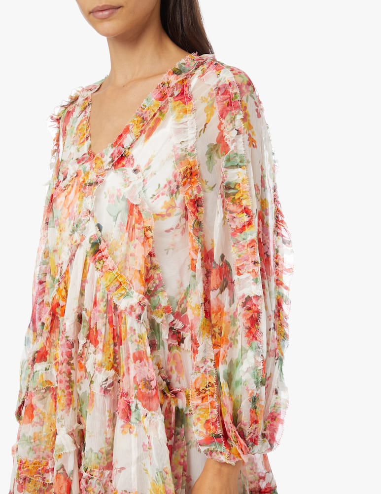 rinascente ZIMMERMANN Silk long sleeved mini dress Mae