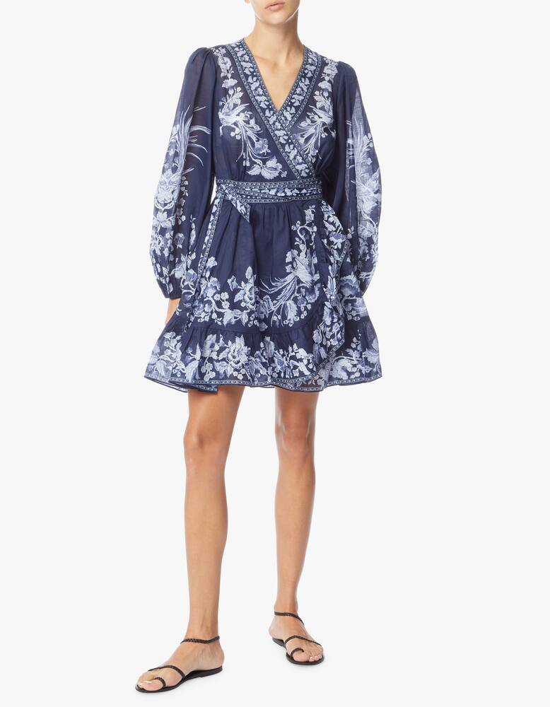 rinascente ZIMMERMANN Cotton wrap long sleeved mini dress Aliane
