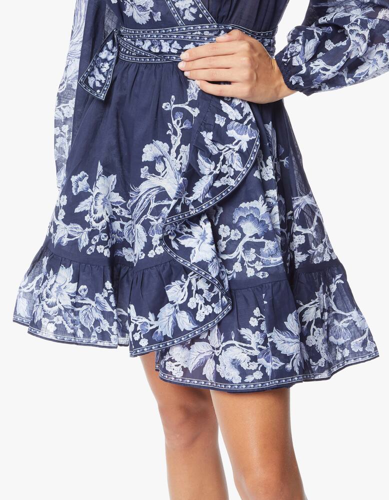 rinascente ZIMMERMANN Cotton wrap long sleeved mini dress Aliane