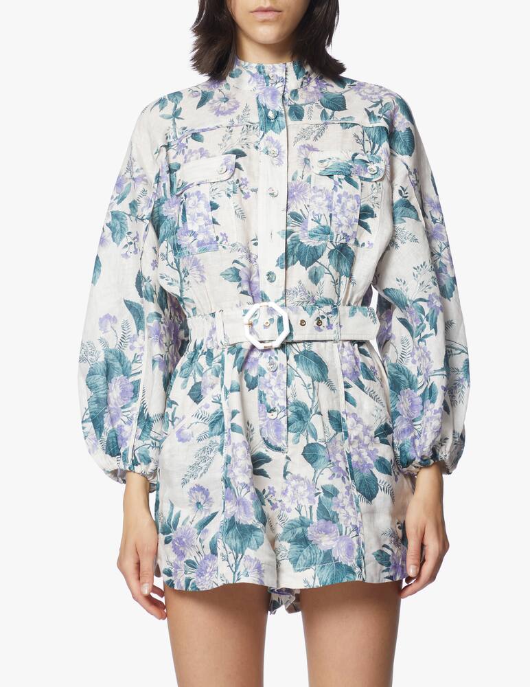 rinascente ZIMMERMANN Linen long sleeved playsuit Cassia