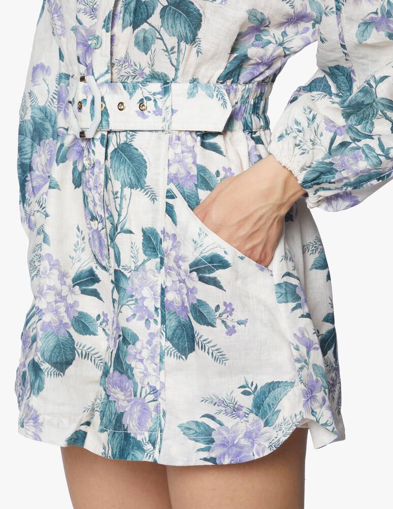 rinascente ZIMMERMANN Linen long sleeved playsuit Cassia