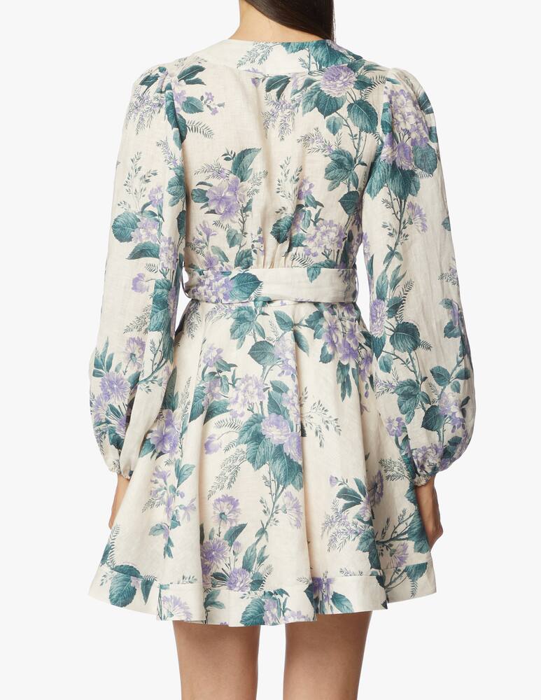 rinascente ZIMMERMANN Linen wrap long sleeved mini dress Cassia