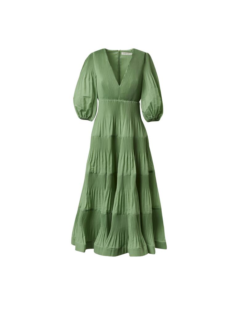 rinascente ZIMMERMANN Pleated long sleeve midi dress