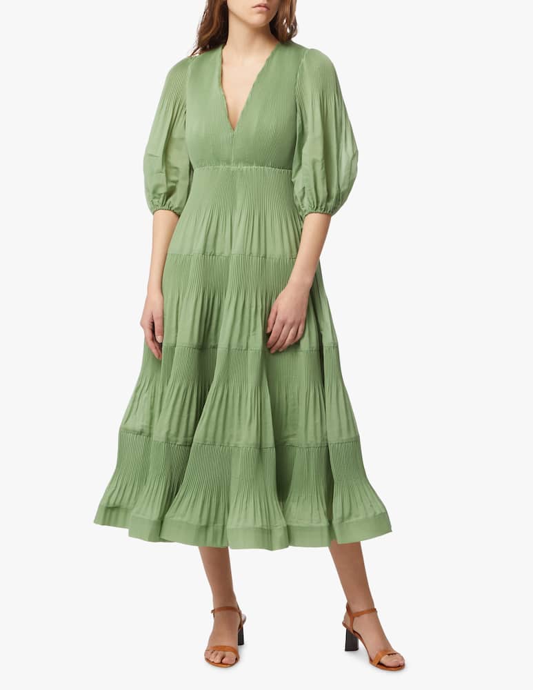 rinascente ZIMMERMANN Pleated long sleeve midi dress