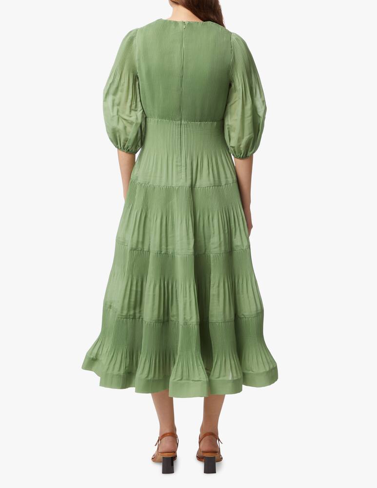 rinascente ZIMMERMANN Pleated long sleeve midi dress
