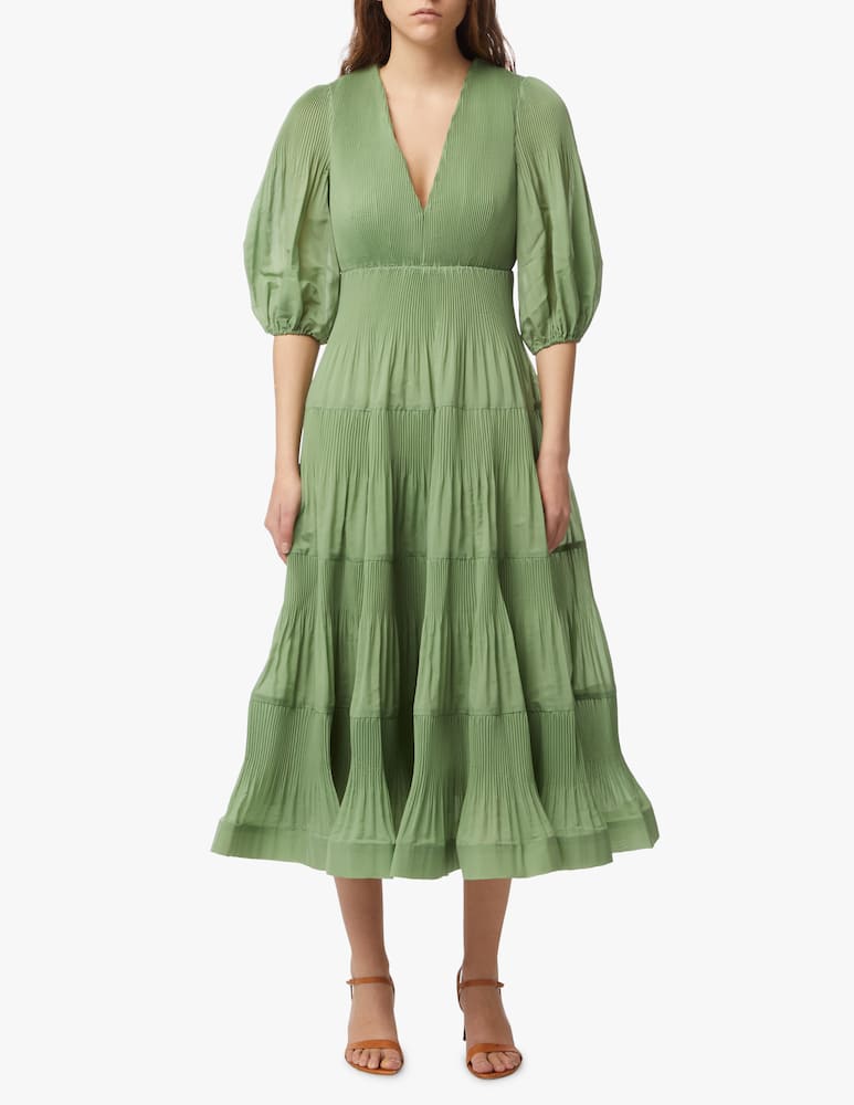 rinascente ZIMMERMANN Pleated long sleeve midi dress
