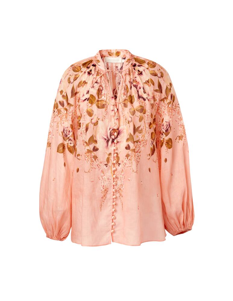 rinascente ZIMMERMANN Blusa con cravatta in ramie Rosa - rosa