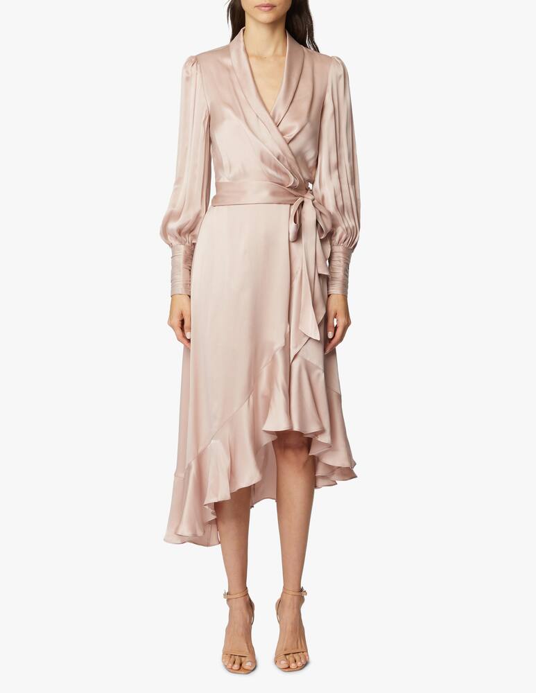 rinascente ZIMMERMANN Silk wrap midi dress - pink