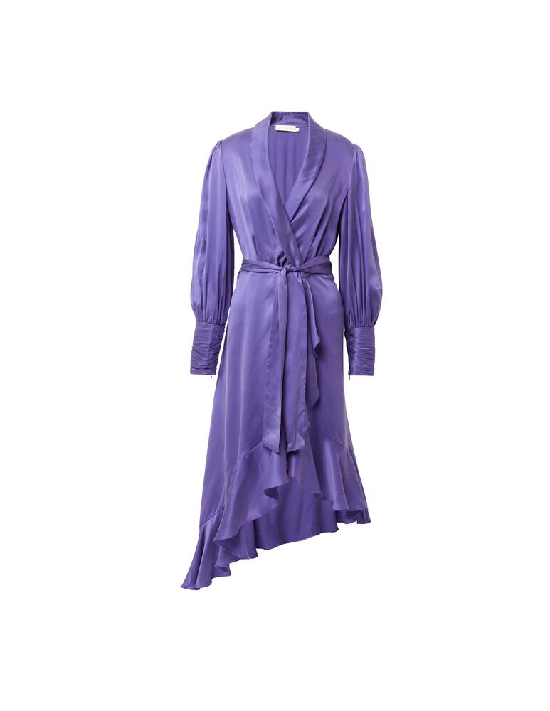 rinascente ZIMMERMANN Abito midi a portafoglio in seta - viola