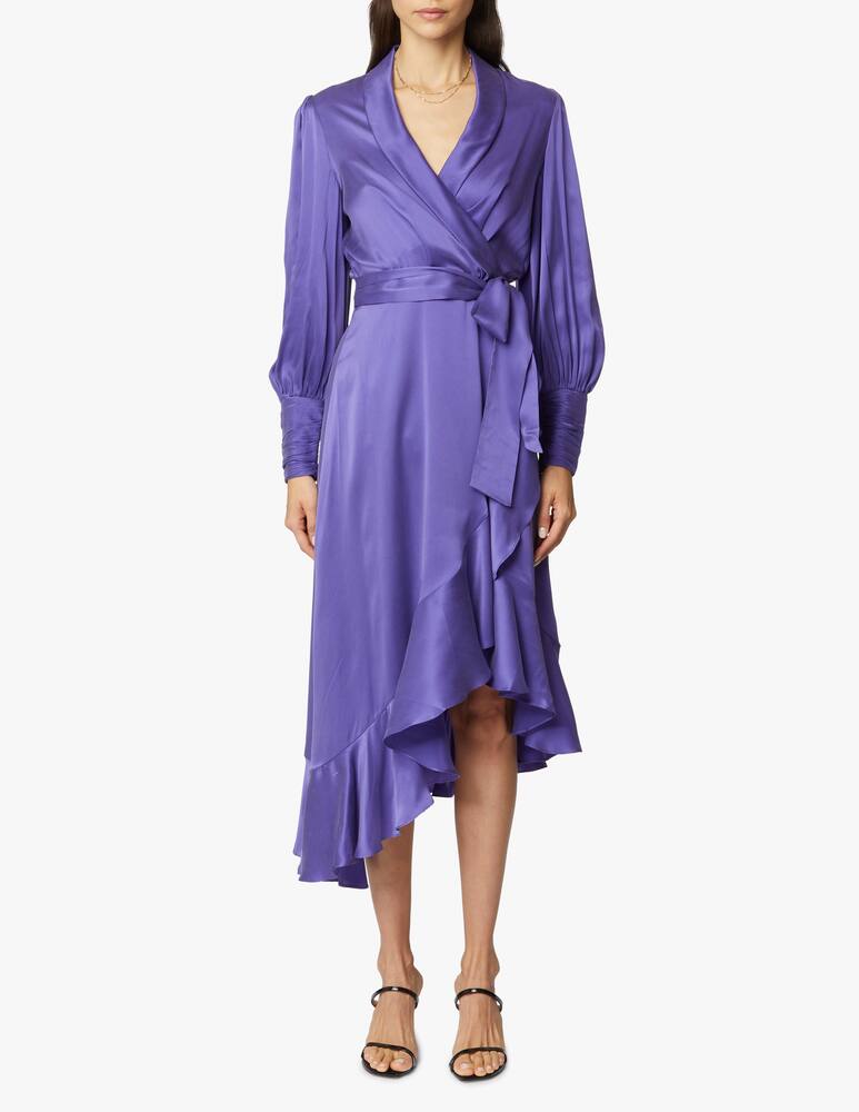 rinascente ZIMMERMANN Abito midi a portafoglio in seta - viola