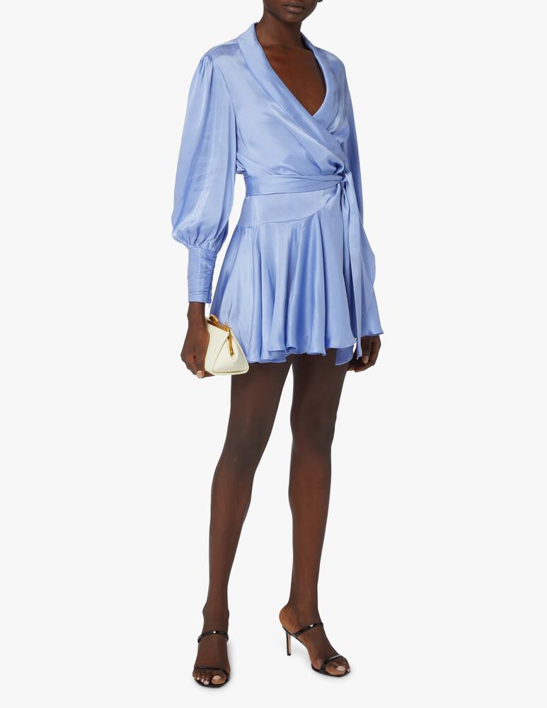ZIMMERMANN Silk wrap mini dress - light blue - picture 1 ZIMMERMANN Silk wrap mini dress - light blue - picture 1