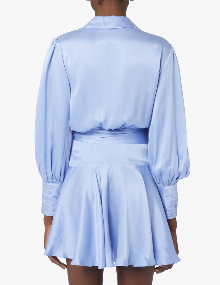rinascente ZIMMERMANN Silk wrap mini dress - light blue