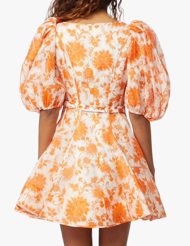 rinascente ZIMMERMANN Postcard puff sleeve mini - orange