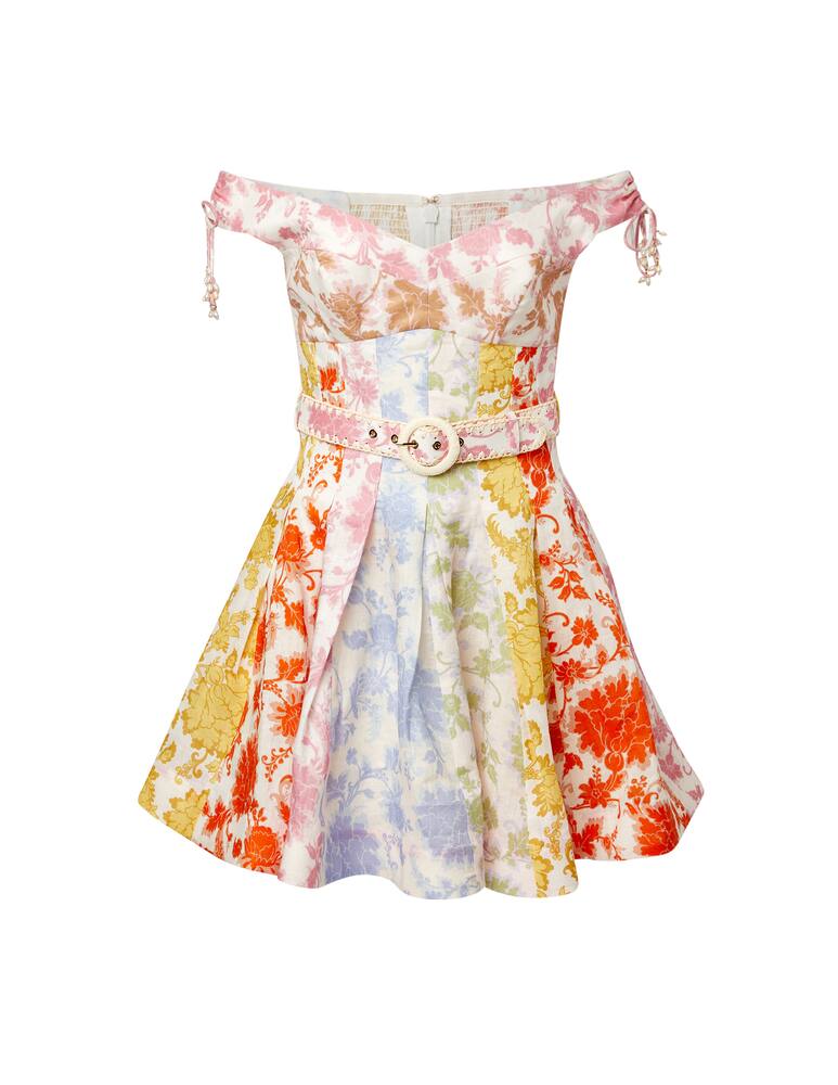 rinascente ZIMMERMANN Postcard spliced mini linen dress - multi