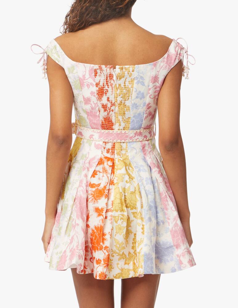 rinascente ZIMMERMANN Postcard spliced mini linen dress - multi