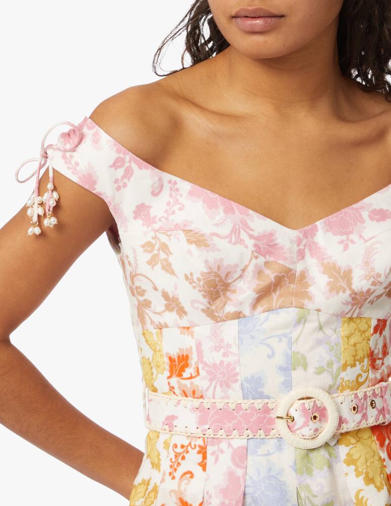 rinascente ZIMMERMANN Postcard spliced mini linen dress - multi