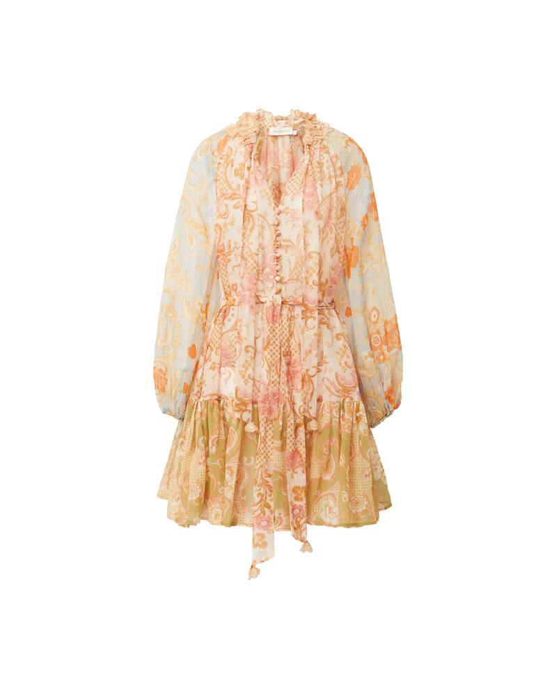 rinascente ZIMMERMANN Postcard lantern mini dress in cotton and silk - multi