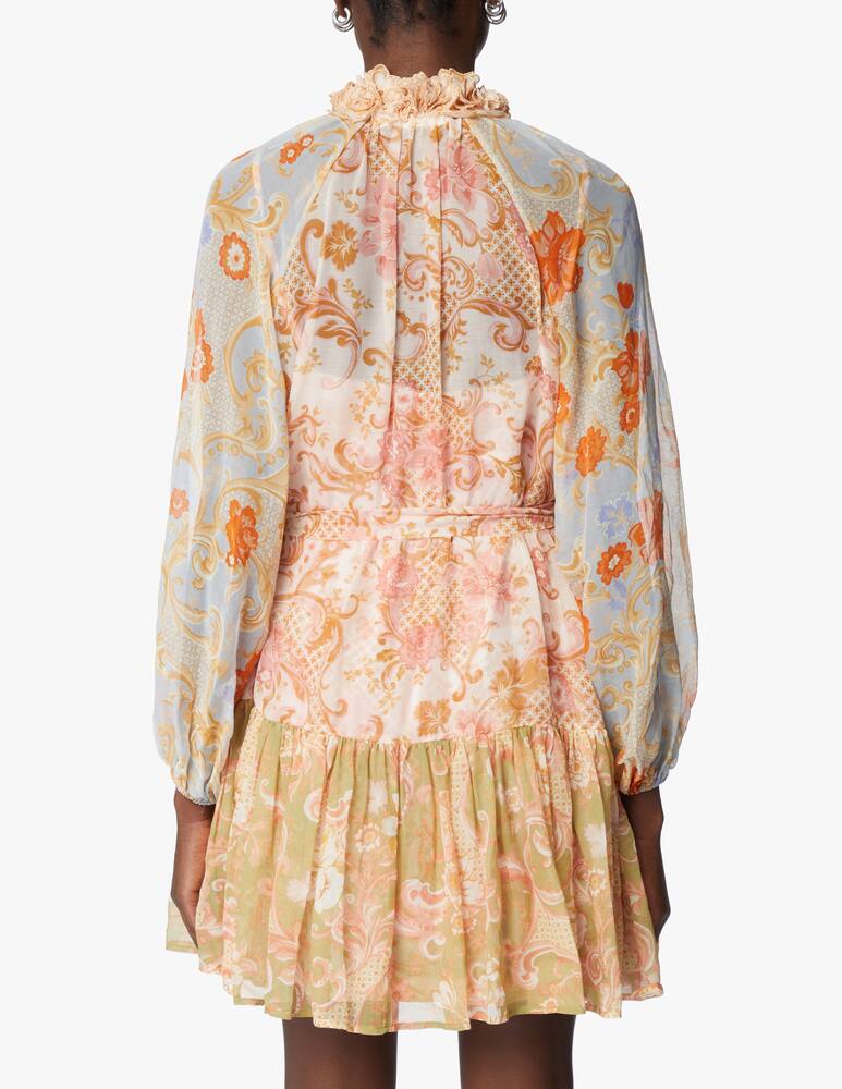ZIMMERMANN Postcard lantern mini dress in cotton and silk - multi - picture 3 ZIMMERMANN Postcard lantern mini dress in cotton and silk - multi - picture 3