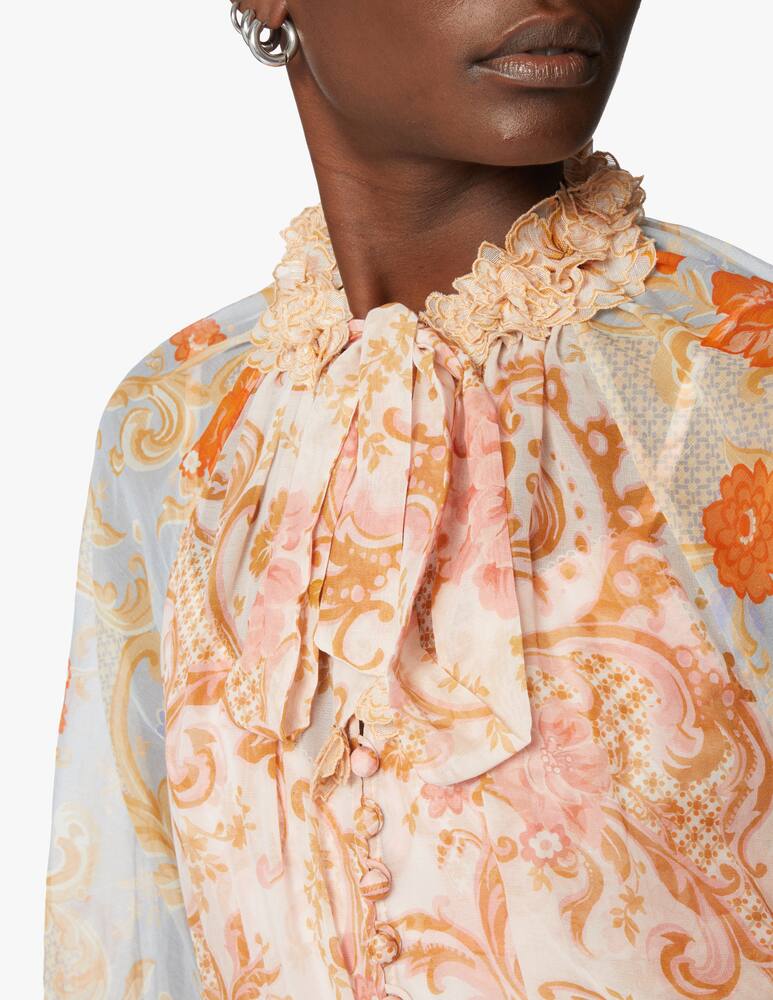 ZIMMERMANN Postcard lantern mini dress in cotton and silk - multi - picture 4 ZIMMERMANN Postcard lantern mini dress in cotton and silk - multi - picture 4